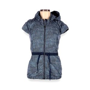 Lululemon Spring Fling Down Cap Sleeve Vest Sashiko Cross Inkwell Blue size 8